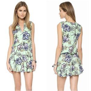 Alice + Olivia Green and Purple Floral Mini Dress
